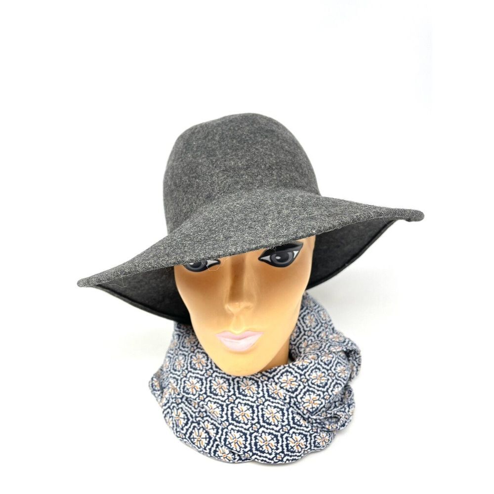 Vintage Fedora Hat Geo W Bollmam 100% Wool‎ Doeskin Felt USA Charcoal Gray